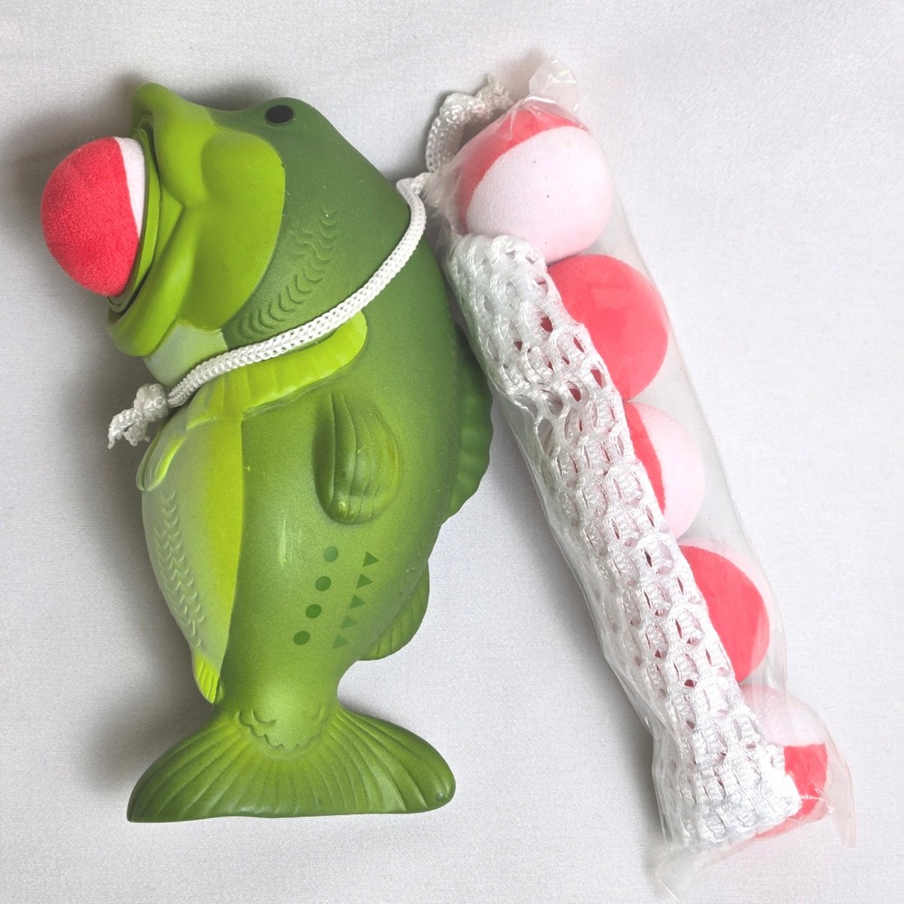 Hog Wild Bass Popper Soft Foam Ball Shooter Toy 6 Balls Mesh Storage Bag 6"